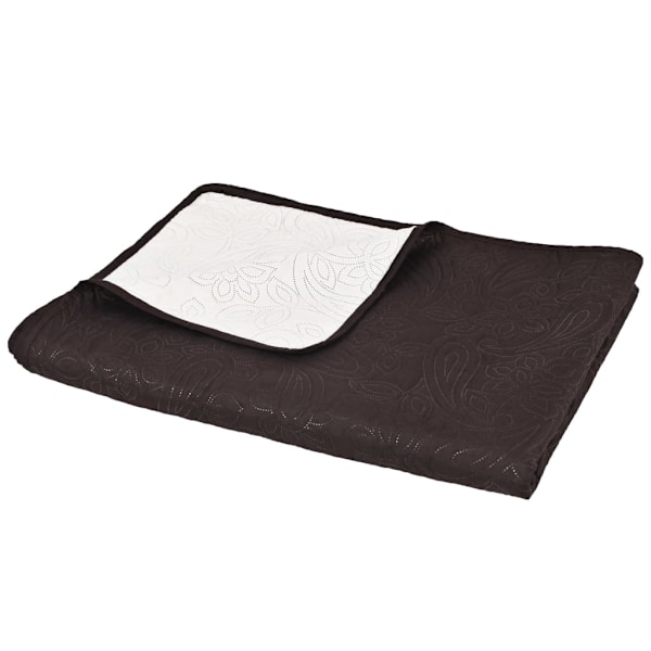vidaXL Överkast dubbelsidigt 170x210 cm gräddvit och brun Creme