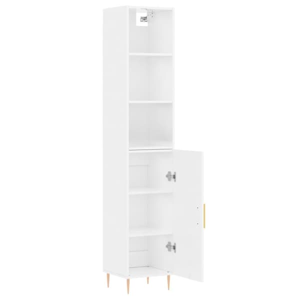 vidaXL Högskåp vit högglans 34,5x34x180 cm konstruerat trä Vit