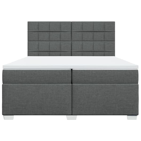 vidaXL Ramsäng med madrass mörkgrå 200x200 cm tyg Grå