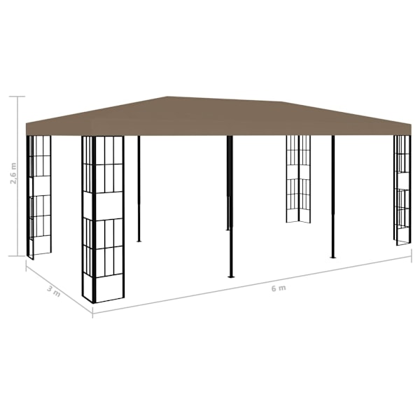 vidaXL Paviljong 6x3 m taupe Taupe