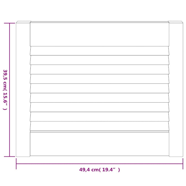 vidaXL Skåplucka lamelldesign 39,5x49,4 cm massiv furu Brun