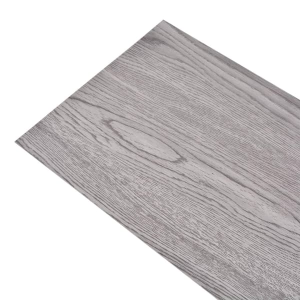 vidaXL Ej självhäftande PVC-golvplankor 4,46 m² 3 mm mörkgrå grå
