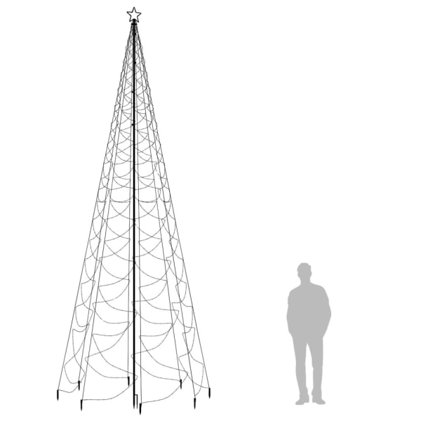 vidaXL Julgran med metallstång 1400 LEDs varm vit 5 m Vit