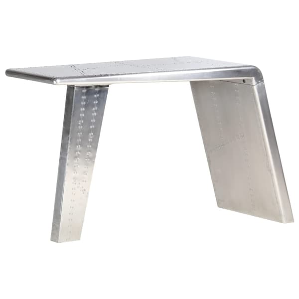 vidaXL Skrivbord flygplansdesign silver 112x50x76 cm metall Silver
