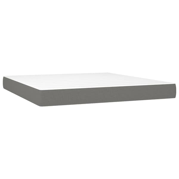 vidaXL Ramsäng med madrass mörkgrå 180x200 cm tyg Grå