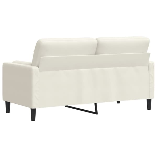 vidaXL 2-sitssoffa med prydnadskuddar gräddvit 140 cm sammet Kräm