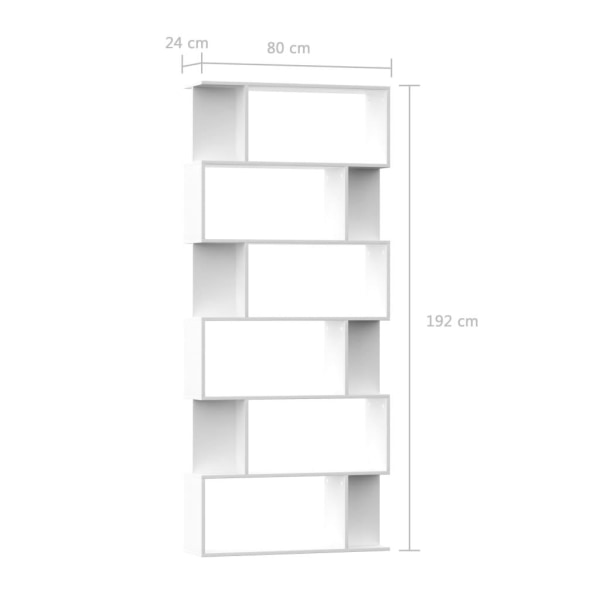 vidaXL Bokhylla/Rumsavdelare vit 80x24x192 cm spånskiva Vit