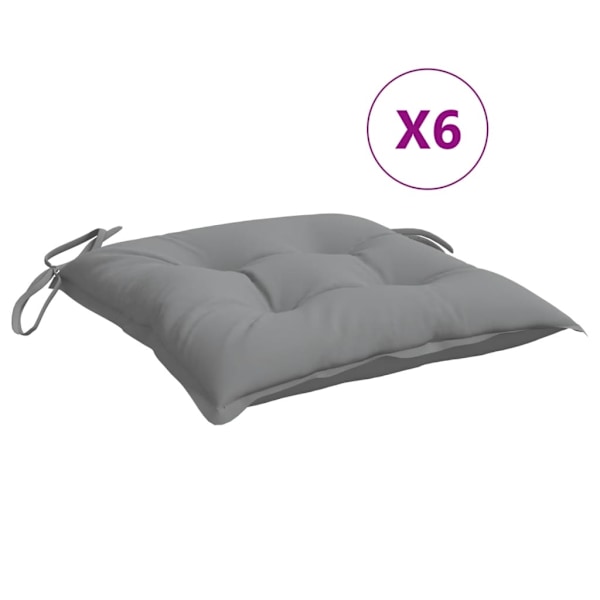 vidaXL Stolsdynor 6 st grå 50x50x7 cm oxfordtyg grå