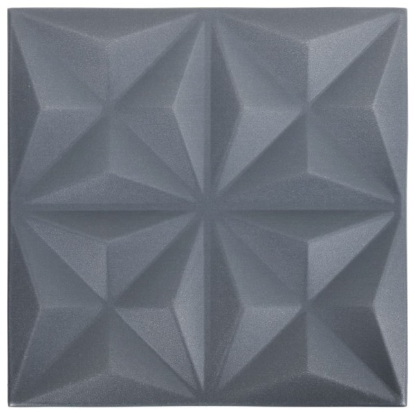 vidaXL 3D Väggpaneler 12 st 50x50 cm origami grå 3 m² grå