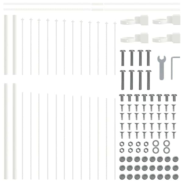 vidaXL Trädgårdsstängsel 5 pcs Vit 170 x 190 cm Pulverlackerat stål Vit
