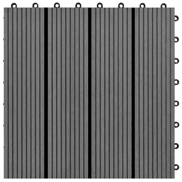 vidaXL Trall 22 st 30x30 cm 2 kvm WPC grå grå