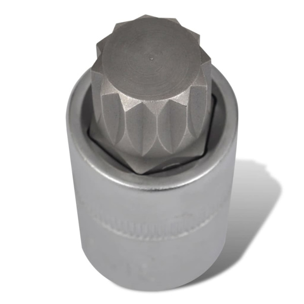 vidaXL Bitssats 1/2" 12-kant kromvanadiumstål 10-pack