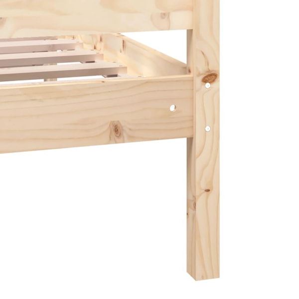 vidaXL Sängram massivt trä 75x190 cm Brun