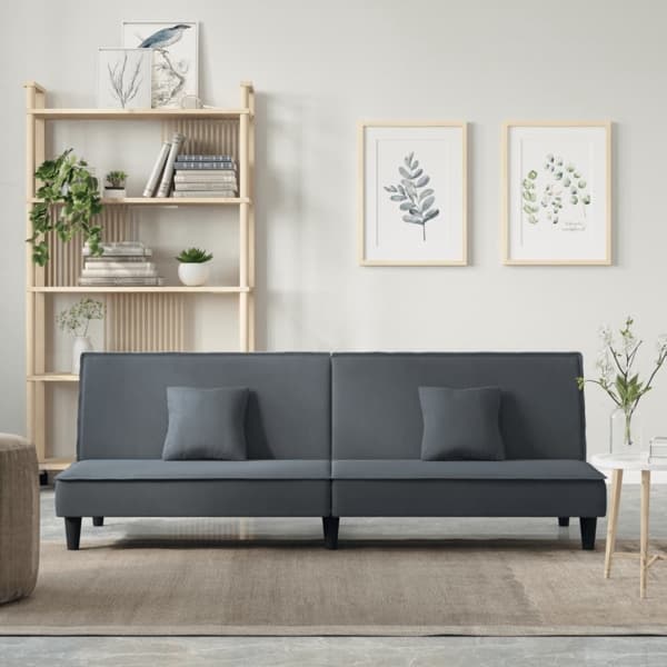 vidaXL Bäddsoffa mörkgrå sammet Grå