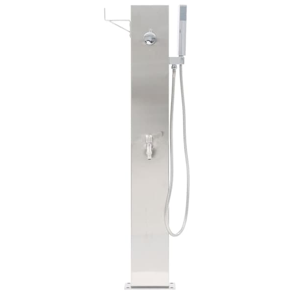 vidaXL Utedusch 110 cm rostfritt stål Silver