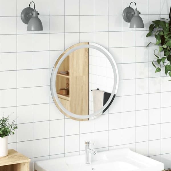 vidaXL Badrumsspegel LED 60 cm rund Transparent