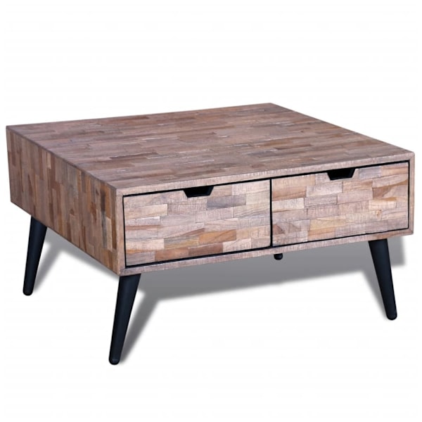 vidaXL Soffbord i återvunnen teak med 4 lådor multifärg