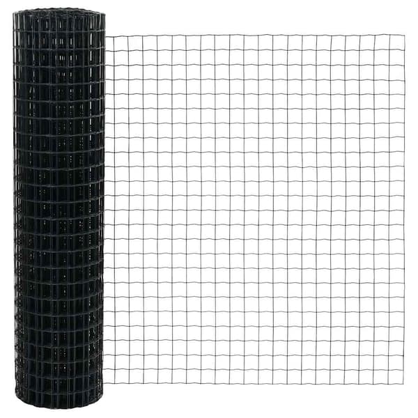vidaXL Euro Stängsel Markfäste 25 x 1 m PVC-belagda stål Grå Mesh Grå