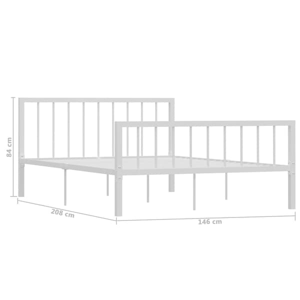 vidaXL Sängram vit metall 140x200 cm Vit