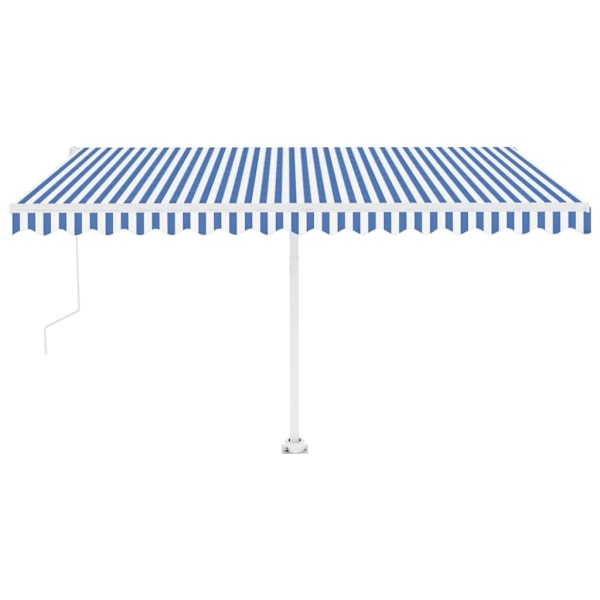 vidaXL Fristående markis automatisk 450x350 cm blå/vit Blå
