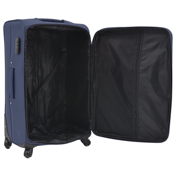 vidaXL Resväskor 3 st marinblå soft case Blå