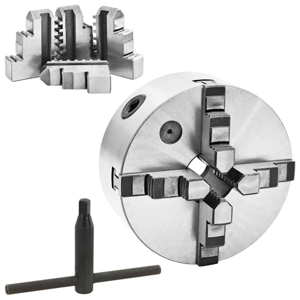 vidaXL 4-backs självjusterande svarvchuck 160 mm stål