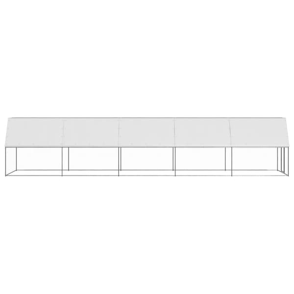 vidaXL Hönsbur för utomhusbruk 2x10x2 m galvaniserat stål Silver