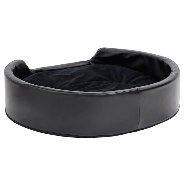 vidaXL Hundbädd svart 79x70x19 cm plysch och konstläder Svart