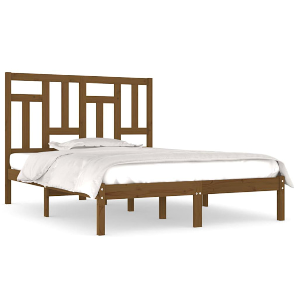 vidaXL Sängram honungsbrun massiv furu 200x200 cm Brun