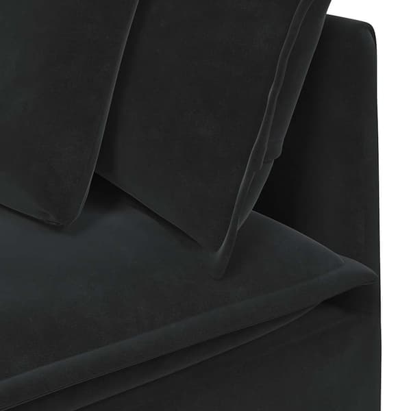 vidaXL Modulsoffa med kuddar sammet svart Svart