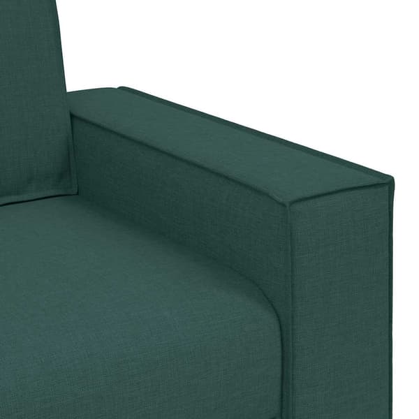 vidaXL Soffa 3 st Mörkgrön Linnenblandad tyg Grön
