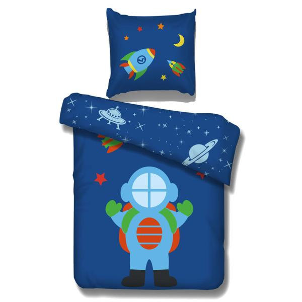 Vipack Påslakanset Astronaut 195x85 cm bomull Blå