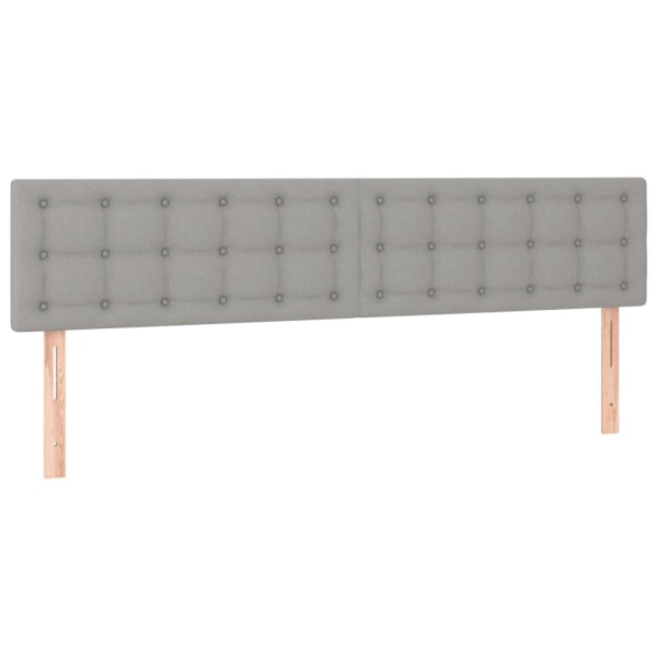 vidaXL Sänggavel LED ljusgrå 180x5x78/88 cm tyg Grå