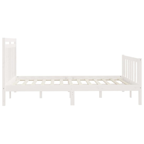 vidaXL Sängram vit massiv furu 160x200 cm Vit