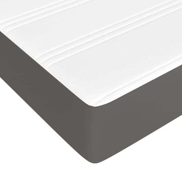 vidaXL Ramsäng med madrass grå 180x200 cm konstläder Grå
