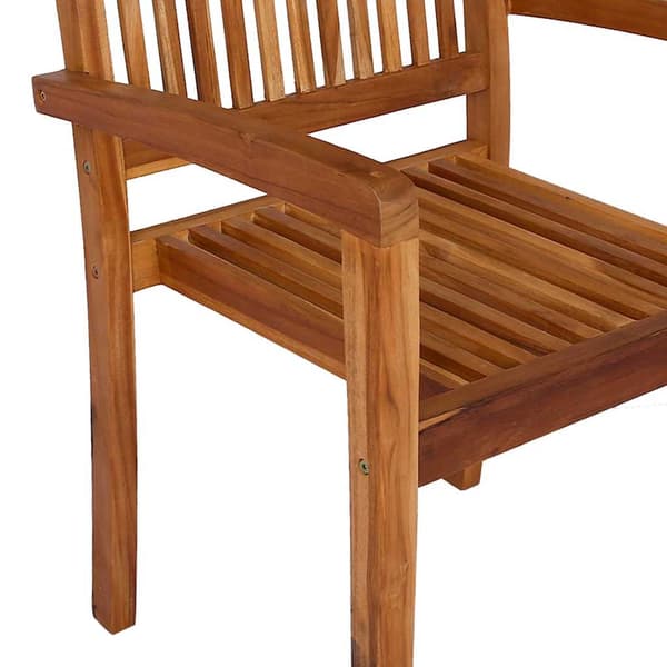vidaXL Stapelbara trädgårdsstolar 2 st massiv teak Brun