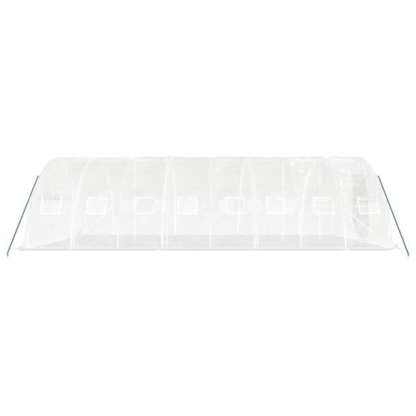 vidaXL Växthus med stålram vit 40 m² 8x5x2,3 m Vit