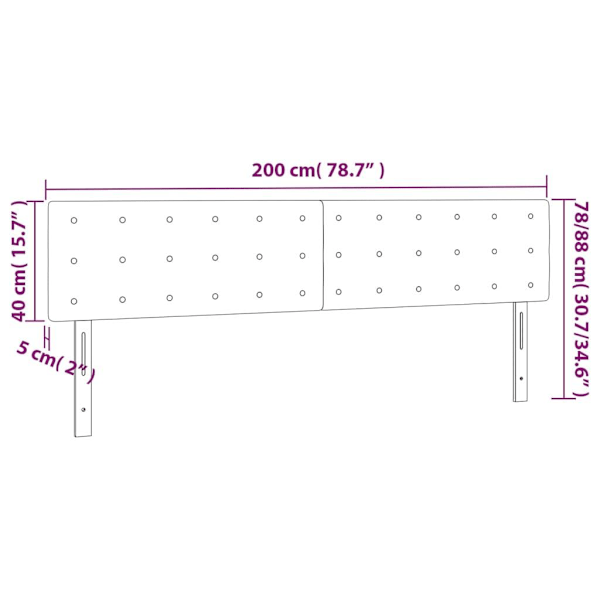 vidaXL Huvudgavlar 2 st vit 100 x 5 x 78/88 cm konstläder Vit
