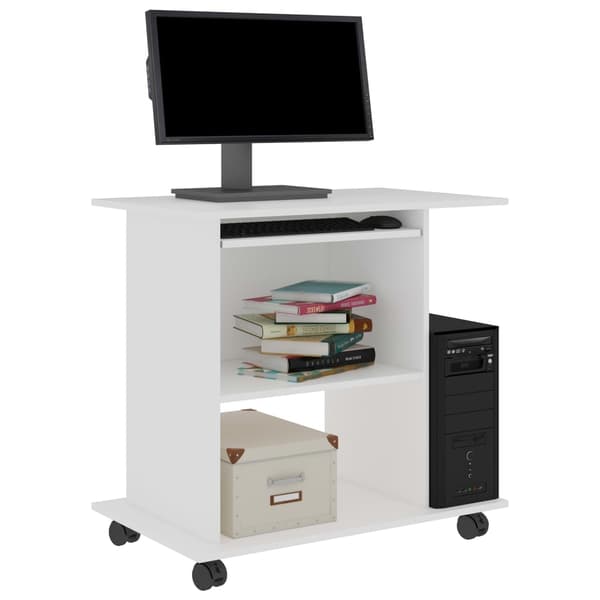 vidaXL Datorbord vit 80x50x75 cm konstruerat trä Vit