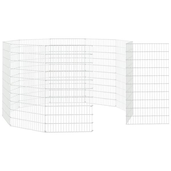vidaXL Husdjursbur 10-panel 54x100 cm galvaniserat järn Silver