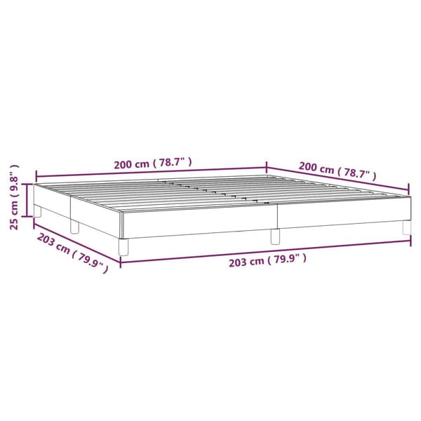 vidaXL Sängram ljusgrå 200x200 cm tyg Grå