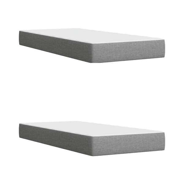 vidaXL Ramsäng med madrass ljusgrå 200x200 cm tyg Grå