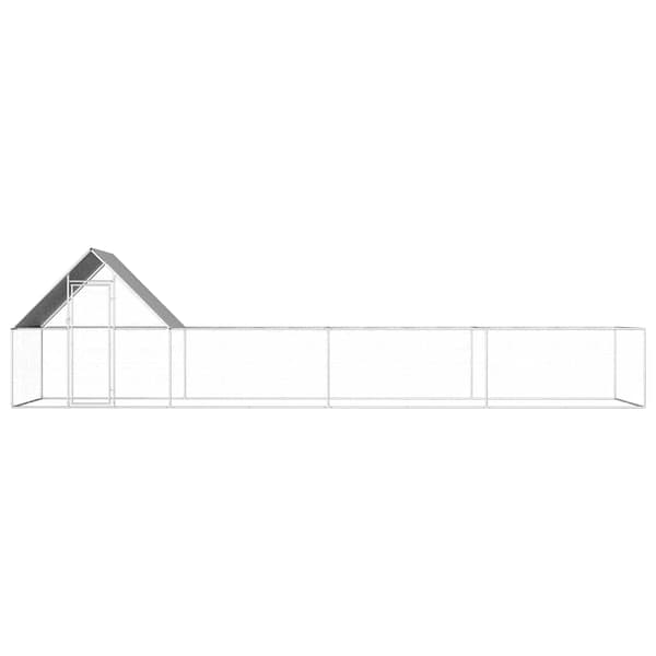 vidaXL Hönsbur 8x2x2 m galvaniserat stål Silver