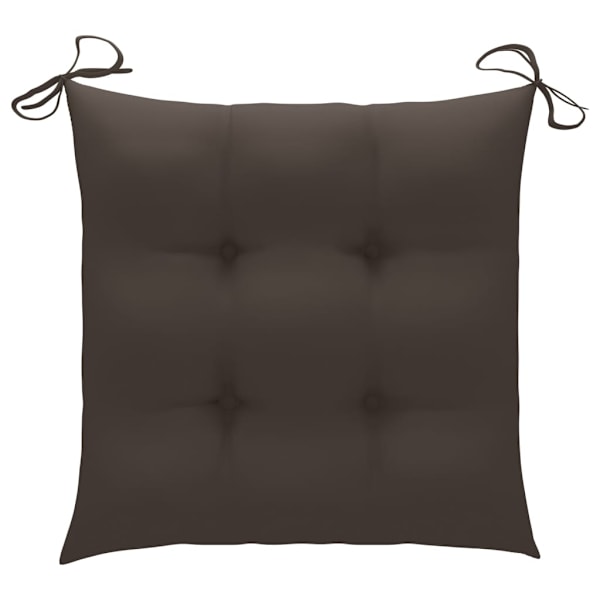vidaXL Trädgårdsstolar 6 st med dynor massiv teak Taupe
