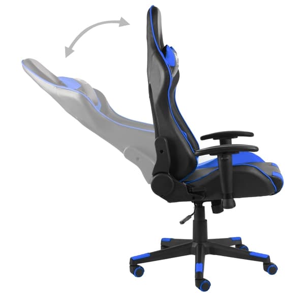vidaXL Snurrbar gamingstol blå PVC Blå