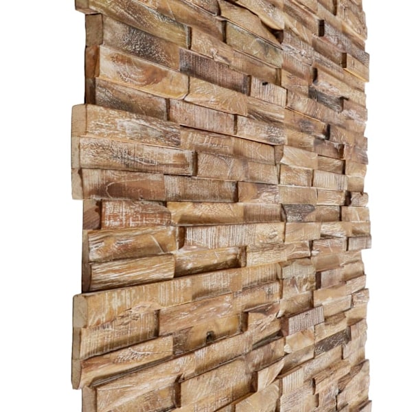vidaXL Väggbeklädnad 3D 10 st 1,01 m² massiv teak Brun