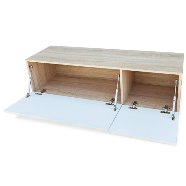 vidaXL TV-bänkar 2 st spånskiva 120x40x34 cm vit högglans ek Vit