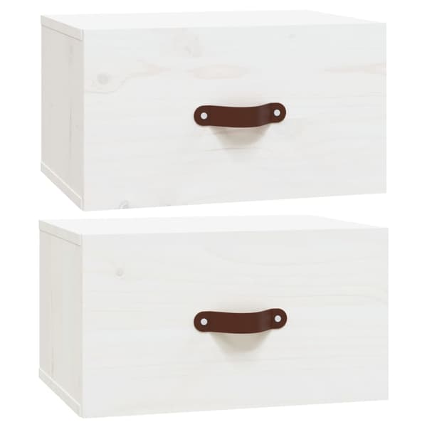 vidaXL Väggmonterade sängbord 2 st vit 40x29,5x22 cm Vit