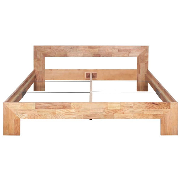 vidaXL Sängram massiv ek 160x200 cm Brun