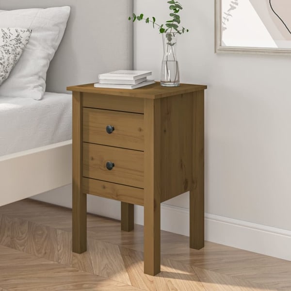 vidaXL Sängbord honungsbrun 40x35x61,5 cm massiv furu Brun